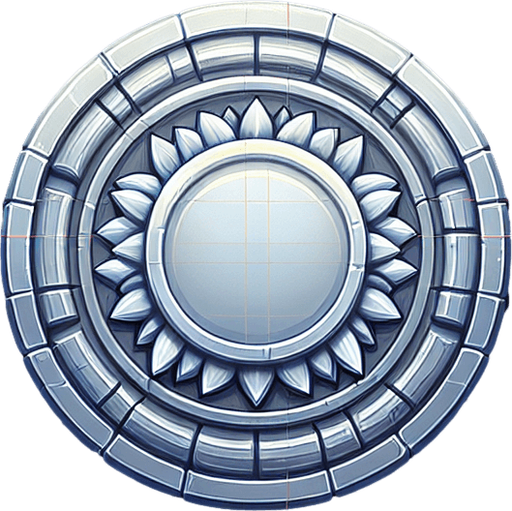 moneda de silver.
Single Game Texture.  In-Game asset.  2d.  Blank background.  High contrast.  No shadows