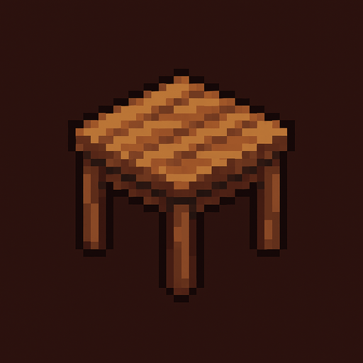 Table wooden pattern pixel art.
In-Game asset.  2d.  High contrast.  No shadows Square format