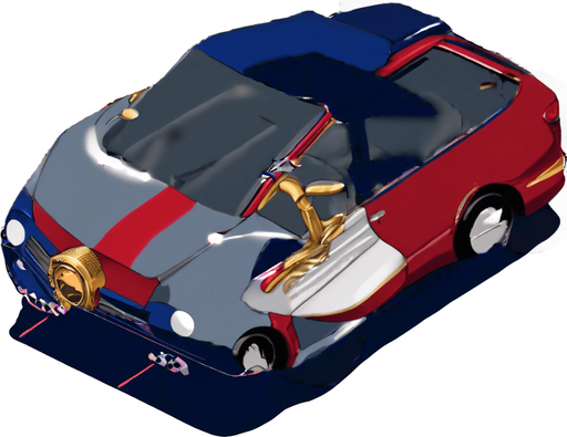 in red and blue colour with gold tyre