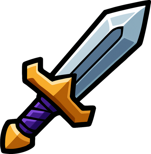 sword.
In-Game asset.  2d.  High contrast.  No shadows