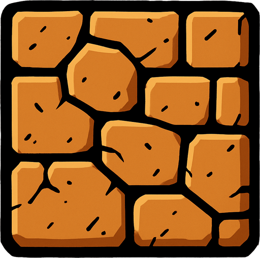 wall block.
In-Game asset.  2d.  High contrast.  No shadows