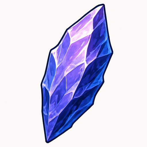 Esquirla morada de hielo muy realista en 2D.
In-Game asset.  2d.  High contrast.  No shadows