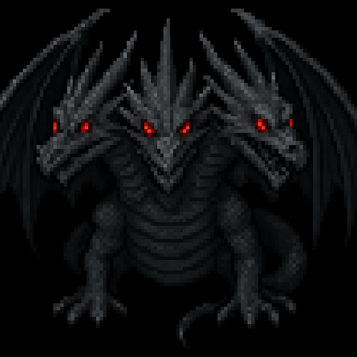 Make this dragon with 3 heads and a gray color scale