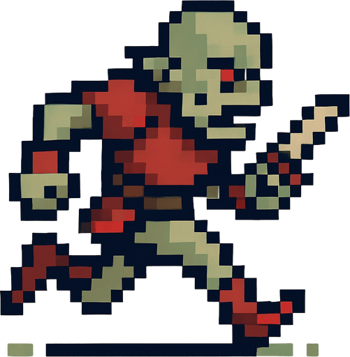 orta çağ hızlı düşman pixel art.
In-Game asset.  2d.  High contrast.  No shadows