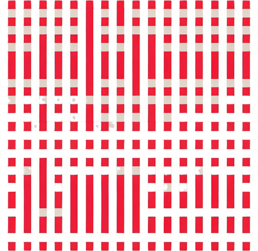 simple red and white vertical dashes.