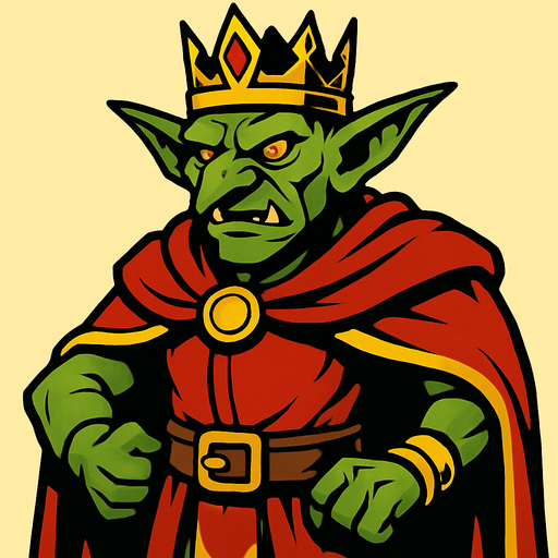 goblin emperor.
In-Game asset.  2d.  High contrast.  No shadows