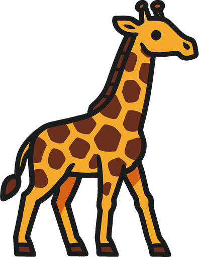 Giraffe.
In-Game asset.  2d.  High contrast.  No shadows