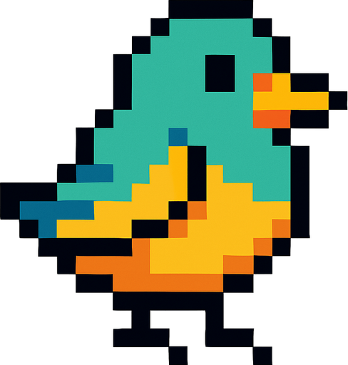 Bird pixel.
In-Game asset.  2d.  High contrast.  No shadows