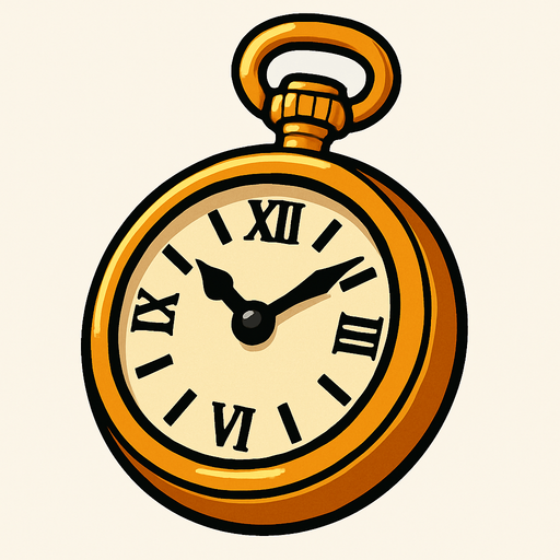 A pocket watch.
In-Game asset.  High contrast.  No shadows