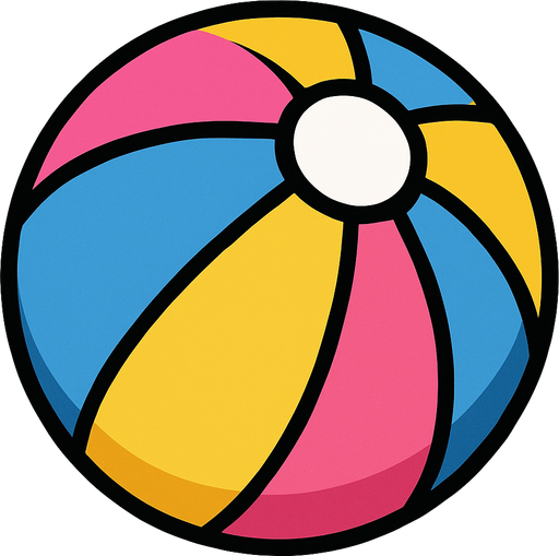 beach ball.
In-Game asset.  2d.  High contrast.  No shadows