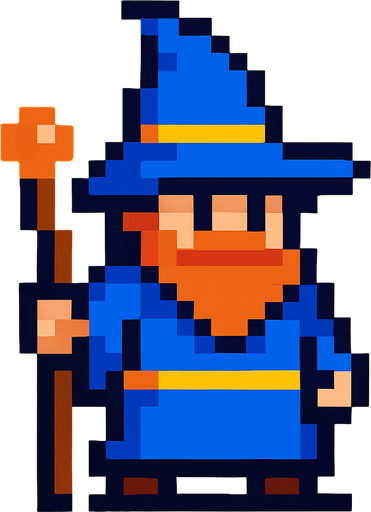 mago pixel art
In-Game asset.  2d.  High contrast.  No shadows