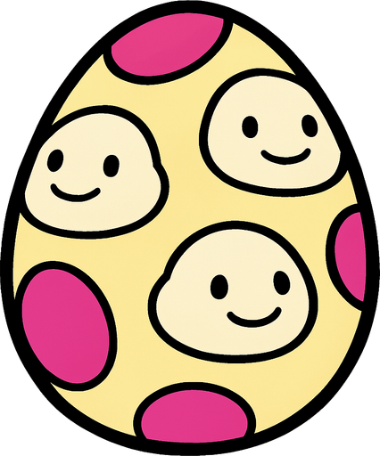 Digi huevo con el patron clasico de Puyomon.
In-Game asset.  2d.  High contrast.  No shadows