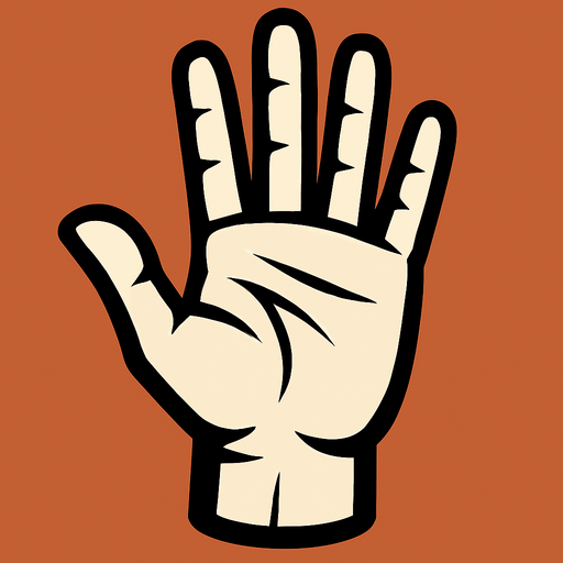 A hand.
In-Game asset.  High contrast.  No shadows. 2 d