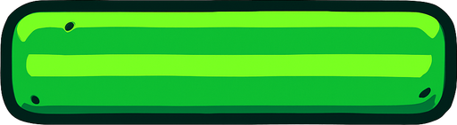 Barra verde horizontal estilo caricatura..
In-Game asset.  2d.  High contrast.  No shadows