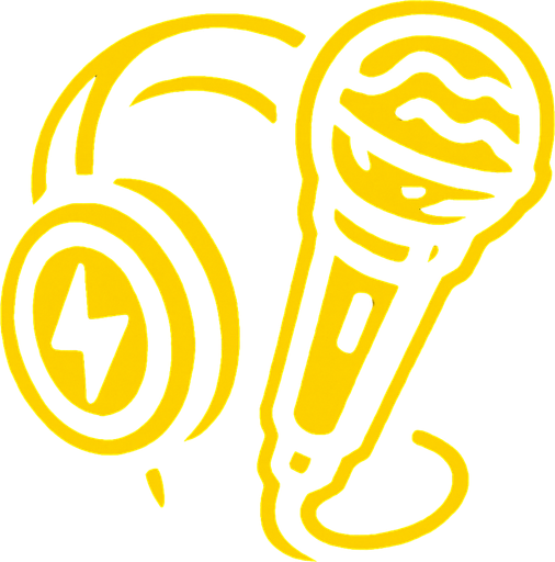 sarı dj mikrofonu cool.
In-Game asset.  2d.  High contrast.  No shadows