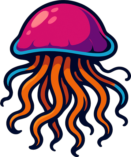 jelly fish.
In-Game asset.  2d.  High contrast.  No shadows