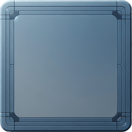 Blue-Tinted Tile: A clean and sleek tile design, consisting of a perfect square with a soft blue surface. A barely noticeable, thin blue border defines the edges, maintaining a smooth and minimal aesthetic. The tile is blank and pristine, embodying futuristic simplicity..
Single Game Texture. In-Game asset. 2d. Blank background. High contrast. No shadows.