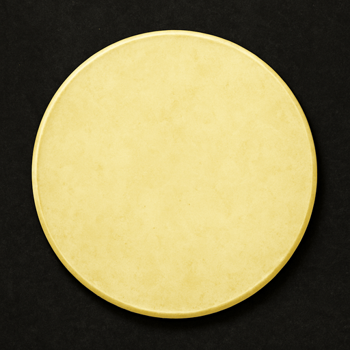 Un círculo amarillo claro realista.
In-Game asset.  2d.  High contrast.  No shadows. Realista