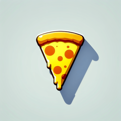 a slice of pizza on a transparent background, predominantly yellow. Slice of pizza.
Single Game Texture. In-Game asset. 2d. Blank background. High contrast. No shadows.