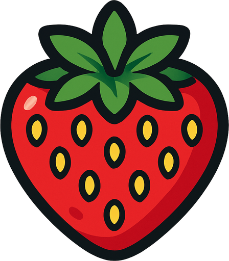 strawberry.
In-Game asset.  2d.  High contrast.  No shadows