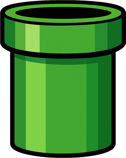 Green pipe.
In-Game asset.  2d.  High contrast.  No shadows