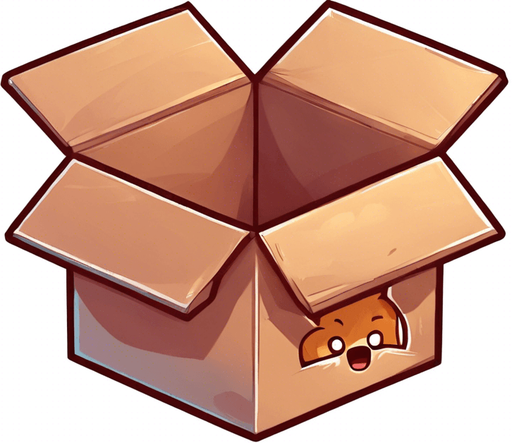 cute Chibi ginger cat peeking from a box. Cheeky, happy.