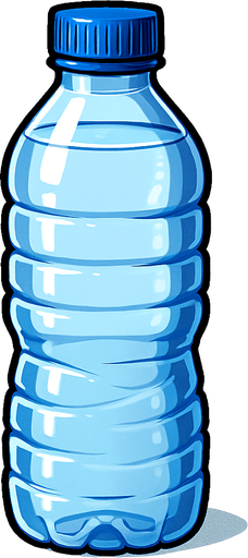 Su şişesi - Gerçekçi - Yazısız.
In-Game asset.  2d.  High contrast.  No shadows