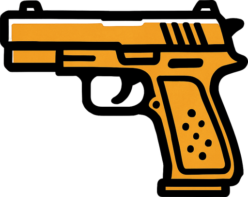 gun.
In-Game asset.  2d.  High contrast.  No shadows