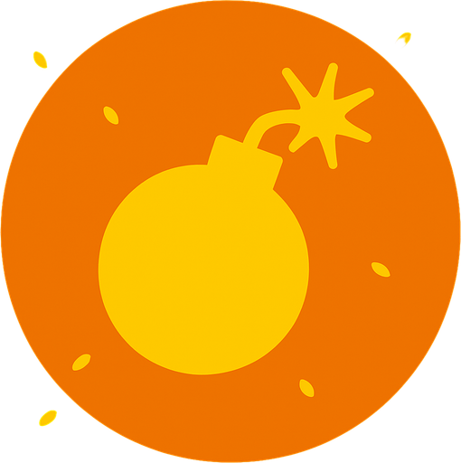 Bu resmin farklı bir versiyonunu yap ama üzerinde sarı bomba iconu olsun