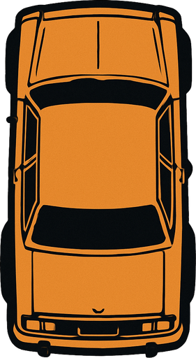 üstden çekilmiç araba.
In-Game asset.  2d.  High contrast.  No shadows