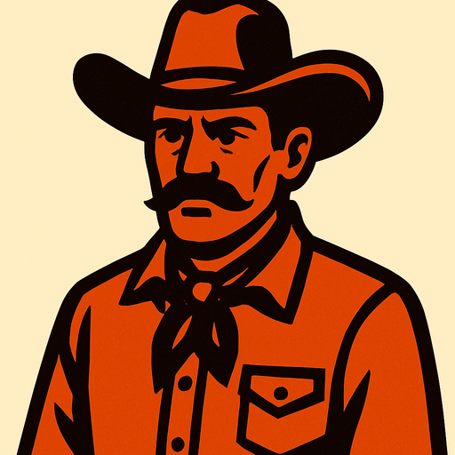 Señor vaquero.
In-Game asset.  2d.  High contrast.  No shadows
