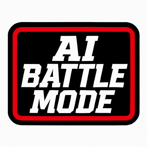A UI button that says Ai Battle Mode in sports ESPN style fonts.
In-Game asset.  2d.  High contrast.  No shadows
