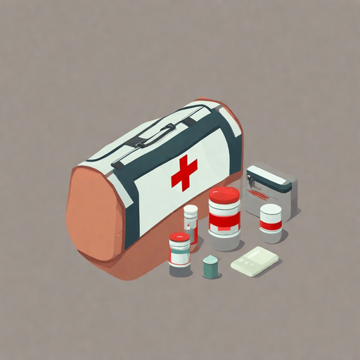 Medic kit. No background. Transparent background. Blank background. No shadows. 2d. In-Game asset. flat