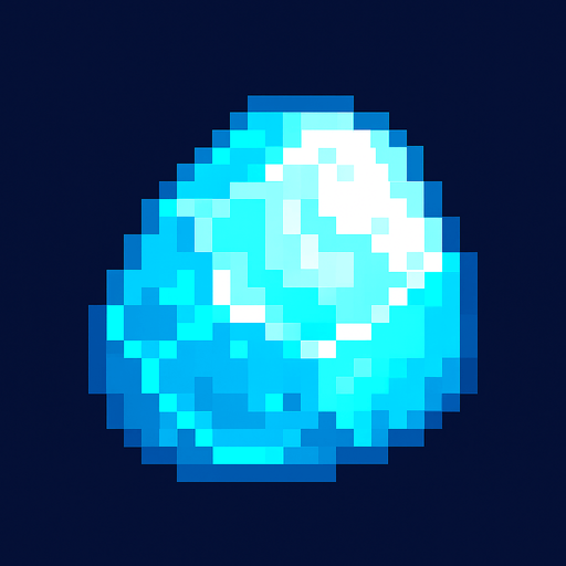 Piedra lunar brillante pixelart.
In-Game asset.  2d.  High contrast.  No shadows