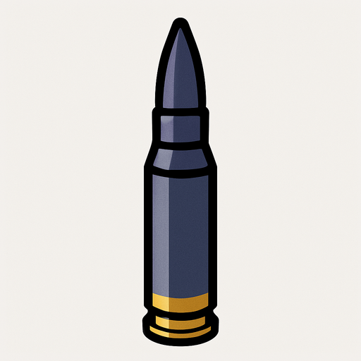 sniper bullet.
In-Game asset.  2d.  High contrast.  No shadows
