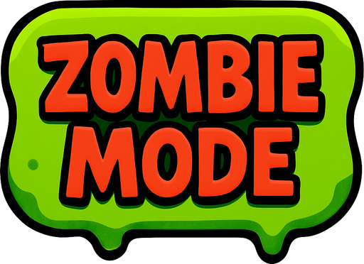 Zombie Mode buton.
In-Game asset.  2d.  High contrast.  No shadows