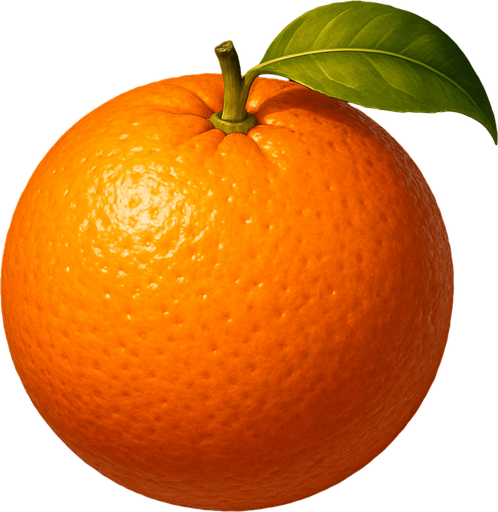 ultra realistic orange fruit.
In-Game asset.  2d.  High contrast.  No shadows
