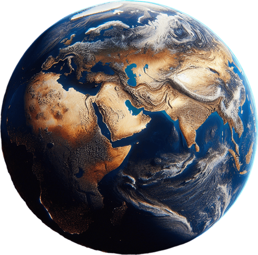 planet earth.
Single Game Texture.  In-Game asset.  2d.  Blank background.  High contrast.  No shadows