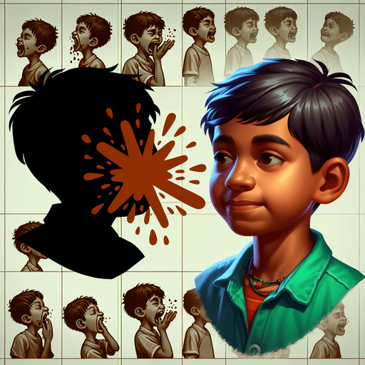 A boy eating slaps.
Single Game Texture. In-Game asset. 2d. Blank background. High contrast. No shadows.