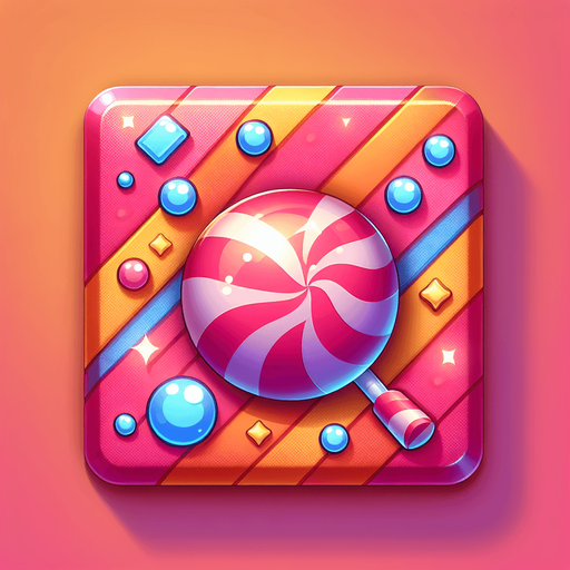 candy.
Single Game Texture. In-Game asset. 2d. Blank background. High contrast. No shadows.