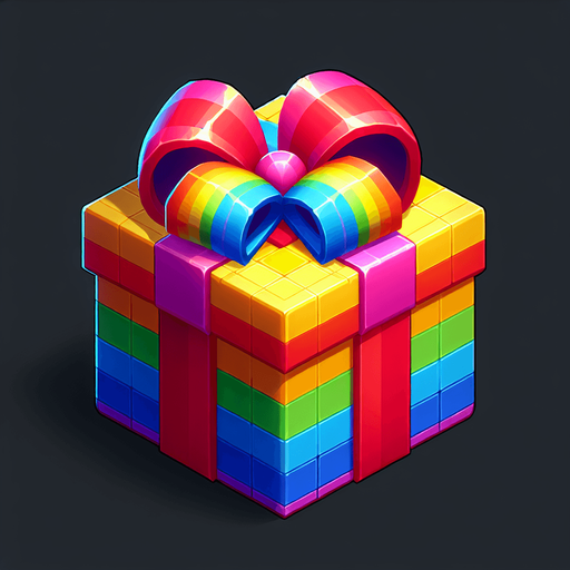 gift wrapped box, vivid colours. with bow on top Single Game Texture. In-Game asset. 2d. Blank background. High contrast. No shadows. Single Game Texture. In-Game asset. 2d. Blank background. High contrast. No shadows.