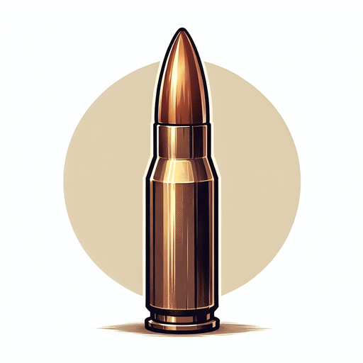 Bullet.
Single Game Texture. In-Game asset. 2d. Blank background. High contrast. No shadows.
