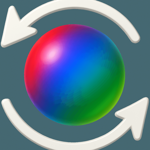 içindeki topun rengini kırmızı mavi ve yeşil yap ama geçişleri smooth olsun