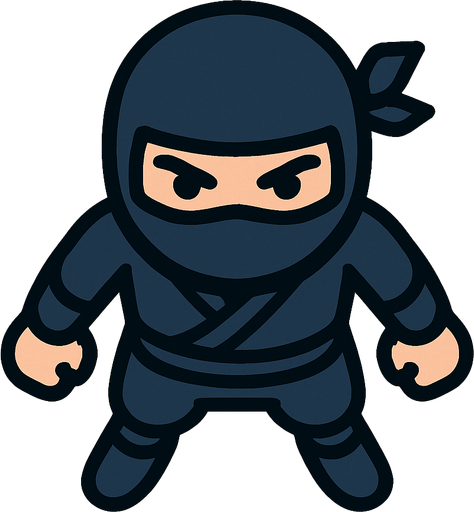 ninja 2d updown.
In-Game asset.  2d.  High contrast.  No shadows