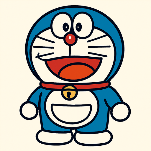 Doraemon full budy.
In-Game asset.  2d.  High contrast.  No shadows