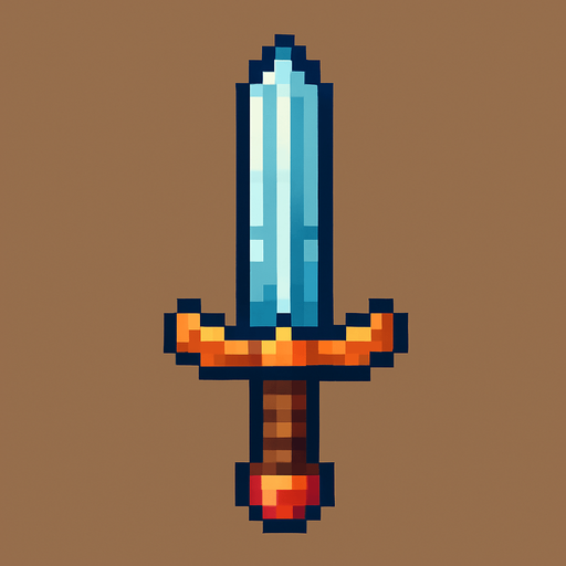 Espada pixel.
In-Game asset.  2d.  High contrast.  No shadows