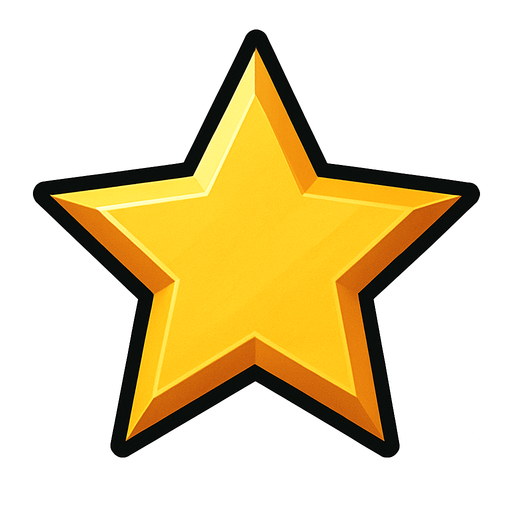 star, remove background.
In-Game asset.  2d.  High contrast.  No shadows