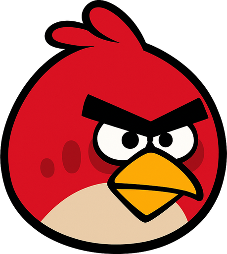 Angry birds logo.
In-Game asset.  2d.  High contrast.  No shadows