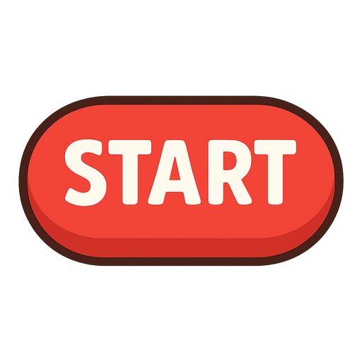START BUTTON. No background. Transparent background. Blank background. No shadows. 2d. In-Game asset. flat