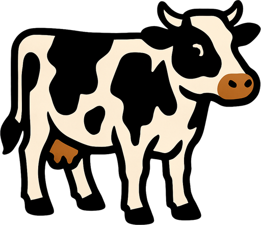 Make a cow.
In-Game asset.  2d.  High contrast.  No shadows